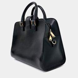 Pre Owned حقيبة سان لوران باريس مونوغرام كاباس جلد سوداء بيبي