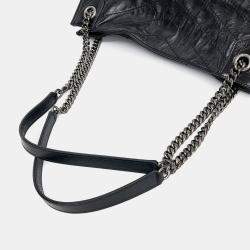 Pre Owned Saint Laurent Paris Black Leather Niki Shopping Bag Medium