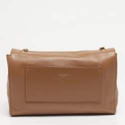 مملوكة مسبقًا حقيبة كتف سان لوران كيت متوسطة قابلة للانعكاس جلد بني