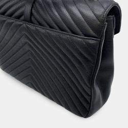 مملوكة مسبقًا حقيبة سان لوران باريس كوليج سلسلتين كتف جلد أسود