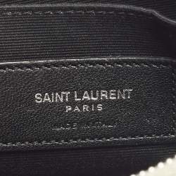 Pre Owned حقيبة كلتش سويتش سان لوران نقش جلد تمساح أبيض