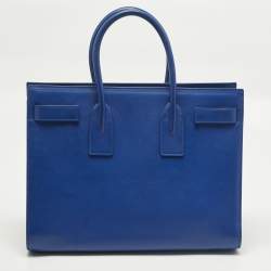 Pre Owned حقيبة يد سان لوران ساك دو جور جلد محبب أحمر كلاسيك كبيرة