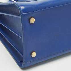 Pre Owned حقيبة يد سان لوران ساك دو جور جلد محبب أحمر كلاسيك كبيرة