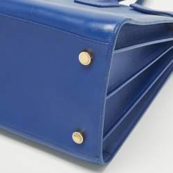 Pre Owned حقيبة يد سان لوران ساك دو جور جلد محبب أحمر كلاسيك كبيرة