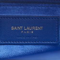 Pre Owned حقيبة يد سان لوران ساك دو جور جلد محبب أحمر كلاسيك كبيرة