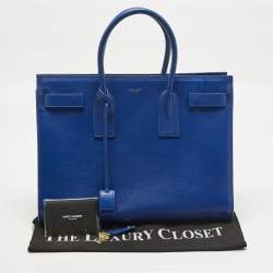 Pre Owned حقيبة يد سان لوران ساك دو جور جلد محبب أحمر كلاسيك كبيرة