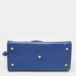 Pre Owned حقيبة يد سان لوران ساك دو جور جلد محبب أحمر كلاسيك كبيرة