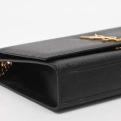 مملوكة مسبقًا Saint Laurent Kate Medium Black Leather Shoulder Bag