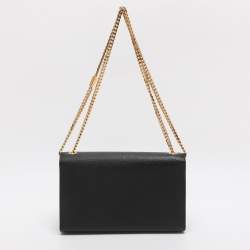 مملوكة مسبقًا Saint Laurent Kate Medium Black Leather Shoulder Bag
