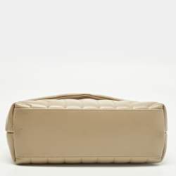 Pre Owned Saint Laurent Loulou Small Beige Matelassé Leather Shoulder Bag