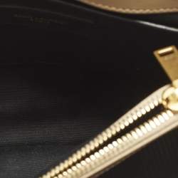 Pre Owned Saint Laurent Loulou Small Beige Matelassé Leather Shoulder Bag