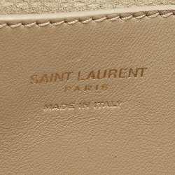 مملوكة مسبقًا Saint Laurent LE 5 À 7 Mini Beige Leather Bag