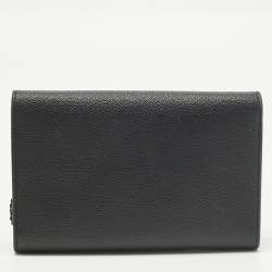 مملوكة مسبقًا Saint Laurent Uptown Black Leather Wallet On Chain