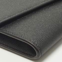 مملوكة مسبقًا Saint Laurent Uptown Black Leather Wallet On Chain