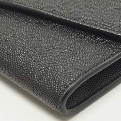 مملوكة مسبقًا Saint Laurent Uptown Black Leather Wallet On Chain