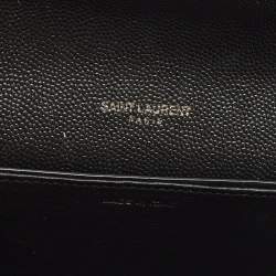 مملوكة مسبقًا Saint Laurent Uptown Black Leather Wallet On Chain
