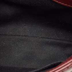 مملوكة مسبقًا حقيبة كتف سان لوران لولو صغيرة جلد مبطن بورجوندي