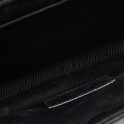 Pre Owned حقيبة كلتش سان لوران كاساندر جلد مبطن أسود برسالة ظرف