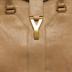 مملوكة مسبقًا حقيبة يد سان لوران كاباس شيك كبيرة جلد زرقاء