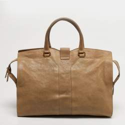 مملوكة مسبقًا حقيبة يد سان لوران كاباس شيك كبيرة جلد زرقاء