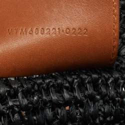 مملوكة مسبقًا Saint Laurent Panier Black Crochet Raffia Tote