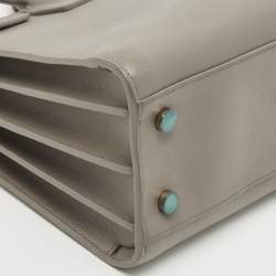 Pre Owned Saint Laurent Classic Sac De Jour Baby Grey Leather Tote