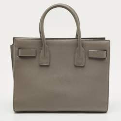 Pre Owned Saint Laurent Classic Sac De Jour Baby Grey Leather Tote