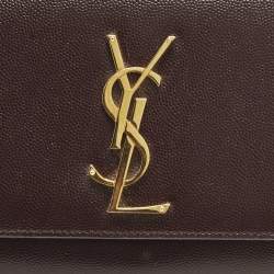 Pre Owned حقيبة كلتش سان لوران كاساندرا جلد فوشيا