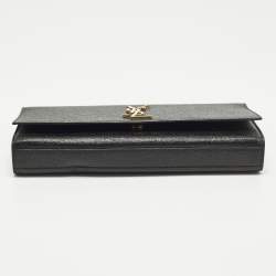 مملوكة مسبقًا Saint Laurent Monogram Dark Grey Shimmer Leather Clutch