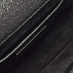 مملوكة مسبقًا Saint Laurent Monogram Dark Grey Shimmer Leather Clutch