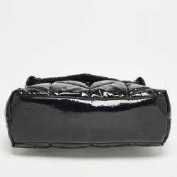 Pre Owned حقيبة كتف سان لوران لولو منتفخة جلد لامع أسود متوسطة