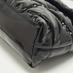 Pre Owned حقيبة كتف سان لوران لولو منتفخة جلد لامع أسود متوسطة