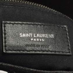 Pre Owned حقيبة كتف سان لوران لولو منتفخة جلد لامع أسود متوسطة