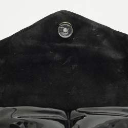 Pre Owned حقيبة كتف سان لوران لولو منتفخة جلد لامع أسود متوسطة