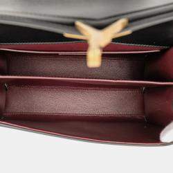 مملوكة مسبقًا Saint Laurent Paris Black Medium Calfskin and Suede Classic Monogram Cassandra Top Handle Bag