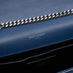 Pre Owned حقيبة سان لوران باريس كروس بودي كيت مونوغرام غراین دي بودر زرقاء متوسطة