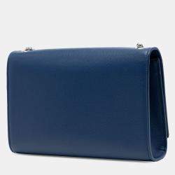 Pre Owned حقيبة سان لوران باريس كروس بودي كيت مونوغرام غراین دي بودر زرقاء متوسطة