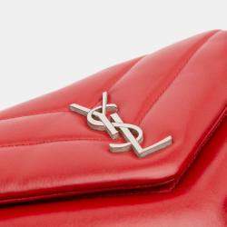 مملوكة مسبقًا Saint Laurent Paris Red Toy Matelasse Leather Monogram LouLou Crossbody