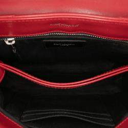مملوكة مسبقًا Saint Laurent Paris Red Toy Matelasse Leather Monogram LouLou Crossbody
