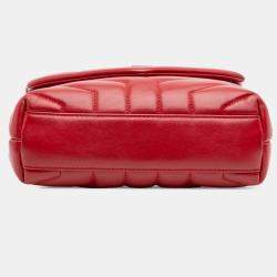 مملوكة مسبقًا Saint Laurent Paris Red Toy Matelasse Leather Monogram LouLou Crossbody