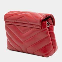 مملوكة مسبقًا Saint Laurent Paris Red Toy Matelasse Leather Monogram LouLou Crossbody