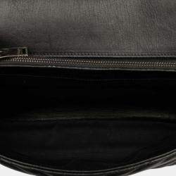 Pre Owned حقيبة كلية سان لوران باريس شيبسيكين شفرون كبيرة أسود مونوغرام