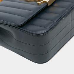 مملوكة مسبقًا Saint Laurent Paris Blue Medium Lambskin Monogram Vicky Chain Bag