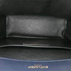 مملوكة مسبقًا Saint Laurent Paris Blue Medium Lambskin Monogram Vicky Chain Bag