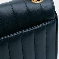 Pre Owned Saint Laurent Paris Blue Medium Lambskin Monogram Vicky Chain Bag