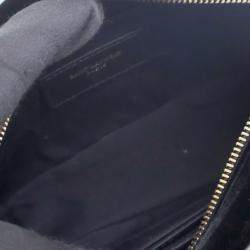 Pre Owned Saint Laurent Paris Black Mini Velvet Monogram Lou Camera Belt Bag