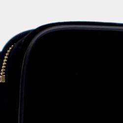 Pre Owned Saint Laurent Paris Black Mini Velvet Monogram Lou Camera Belt Bag