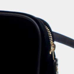 Pre Owned Saint Laurent Paris Black Mini Velvet Monogram Lou Camera Belt Bag