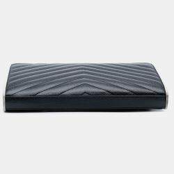 Pre Owned حقيبة سلسلة سان لوران باريس مونوجرام شيفرون ماتيلواسي حبيبي سوداء