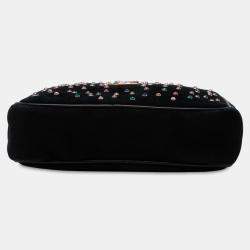 مملوكة مسبقًا Saint Laurent Paris Black Suede Crystal Monogram Lou Camera Bag